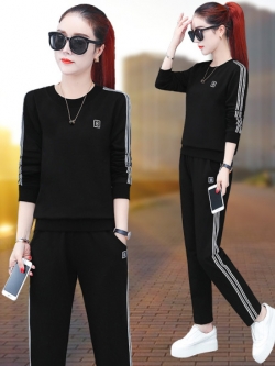 ชุดวอร์ม สูทเกาหลี Jumpsuit ชุดจั้มสูท ชุดเซท 2 ชิ้น ชุดกีฬาผู้หญิง ชุดออกกำลังกาย เสื้อกันหนาว ชุดวอร์มคู่