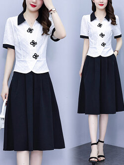 เดรสสีดำ ชุดเดรสคนอ้วน ชุดเดรสสาวพลัสไซส์ XL-5XL