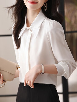 เสื้อเชิ้ตผู้หญิงแขนยาว เสื้อเชิ้ตผู้หญิงใส่ทํางาน 390 บาทต่อชิ้น ฟรีค่าจัดส่ง