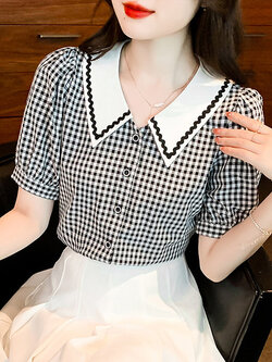 เสื้อลูกไม้ แขนสั้น