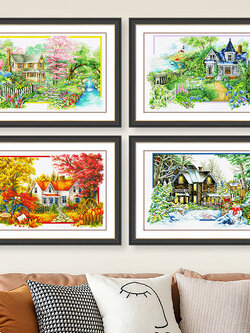 ชุดปักครอสติช รูปบ้าน สอบถามขนาดและสั่งซื้อได้ที่ LINE