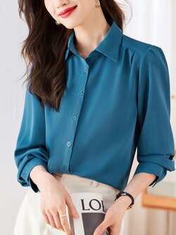 เสื้อเชิ้ตผู้หญิงแขนยาว เสื้อเชิ้ตผู้หญิงใส่ทํางาน 390 บาทต่อชิ้น ฟรีค่าจัดส่ง