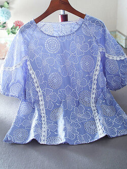 เสื้อลินิน เสื้อผ้าฝ้ายลินิน เสื้อเชิ้ตผ้าลินิน ปักลายสวยๆด้วยด้าย สไตล์VINTAGE