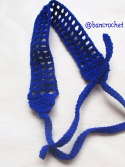 Bancrochet ที่คาดผมถักโครเชต์ crochet headband น้ำเงิน 1-1.5*13 inch