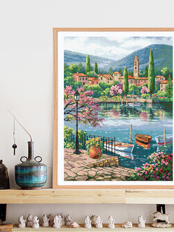 ชุดปักครอสติช รูปบ้าน สอบถามขนาดและสั่งซื้อได้ที่ LINE