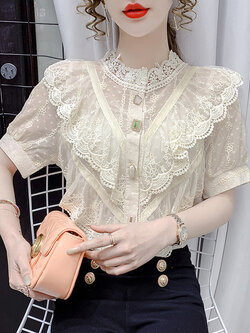 เสื้อลูกไม้ แขนสั้น