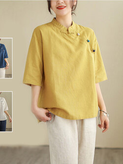 เสื้อลินิน เสื้อผ้าฝ้ายลินิน เสื้อเชิ้ตผ้าลินิน