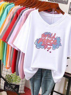 เสื้อยืดคอตตอน สกรีนลายน่ารัก มีหลากหลายสี ส่งฟรีทั่วไทย BY JIMIAO