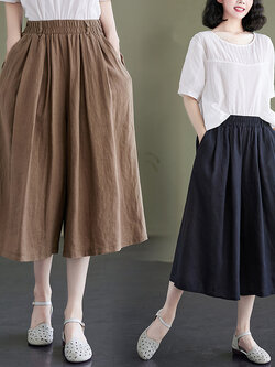 กางเกงผ้าลินิน กางเกงผ้าลินินหญิง กางเกงผ้าลินิน เอว ยางยืด