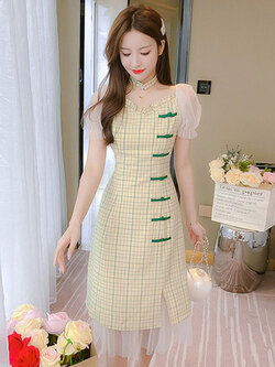เดรสวัยรุ่น เดรสลูกไม้ชีฟอง By Meiyi women's clothing