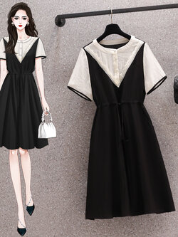 เดรสแขนสั้น มีไซส์ L-4XLอก 38-47 นิ้ว ใส่ได้ทั้งสาวหุ่นดีน่ารักจนถึงสาวอวบพลัสไซส์ จัดส่งฟรี! ทักแชทสั่งซื้อ