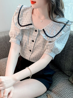 เสื้อลูกไม้ แขนสั้น