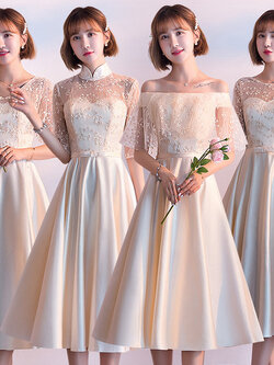 ชุดเพื่อนเจ้าสาวสีครีม ชุดเพื่อนเจ้าสาว ชุดไปงานแต่งงาน