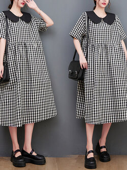 เสื้อทีเชิ้ตคนอ้วนผู้หญิงสไตล์คอตตอนลินินมีไซต์อก 47-48 นิ้ว