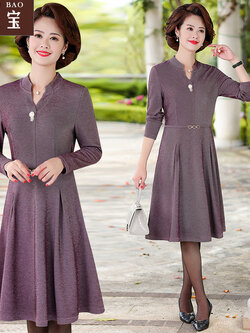 เดรสวัยผู้ใหญ่40-60ปีเดรสคุณแม่ Yi Shi Bao