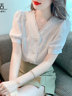 เสื้อลูกไม้ แขนสั้น