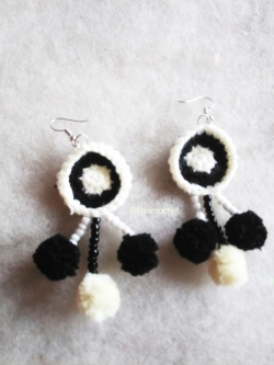 ต่างหูถักโครเชต์ crochet earrings หลากสี 4-6 นิ้ว