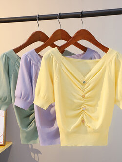 เสื้อไหมพรม เสื้อทีเชิ้ตไหมพรม เสื้อทีเชิ้ตผ้านิตติ้ง