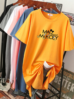 เดรสสไตล์เสื้อยืด S-3XL(อกเสื้อยืด 43- 51 นิ้ว)ใส่สบายๆอยู่บ้าน ใส่นอน