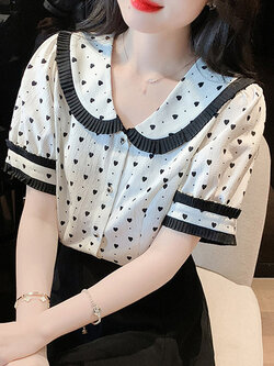 เสื้อลูกไม้ แขนสั้น