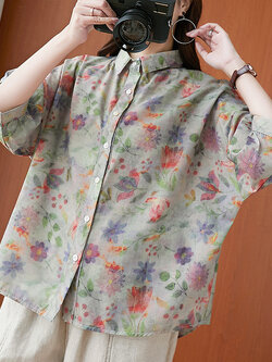 เสื้อผ้าฝ้าย เสื้อผ้าลินิน สไตล์ฤดูร้อน Cotton and linen art สไตล์VINTAGE Lian Zhi