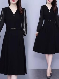 เดรสสีดำสุภาพ เรียบหรู ดูดี เหมาะกับทุกโอกาส | เดรสผู้หญิงแฟชั่นสุภาพ