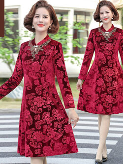 เดรสวัยผู้ใหญ่40-60ปี เดรสคุณแม่ ชุดเดรสทำงานวัยผู้ใหญ่ แบรนด์ MAMA DRESS