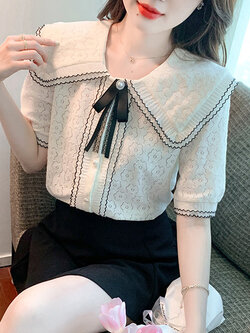 เสื้อลูกไม้ แขนสั้น