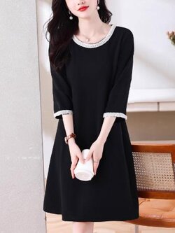 เดรสสีดำสุภาพ เรียบหรู ดูดี เหมาะกับทุกโอกาส | เดรสผู้หญิงแฟชั่นสุภาพ