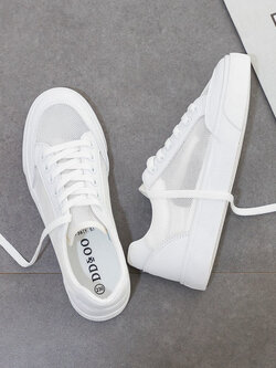 รองเท้าผ้าใบสีขาว รองเท้าผ้าใบวัยรุ่นสีขาว แบรนด์ RENBEN