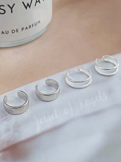 ต่างหูหนีบ Ear Cuff รุ่น Force เงินแท้S925 ต่างหูคลิปหนีบแฉก 2แบบ สีเงิน Silver925