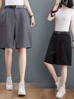 กางเกงผ้าลินิน ขาสั้น กางเกงผ้าลินินญี่ปุ่น กางเกงผ้าลินิน เอว ยางยืด By LZcotton and linen