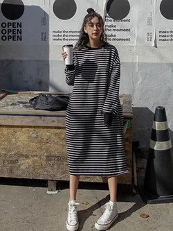 เดรสเกาหลีหลวมๆใส่สบาย By Yiliansu