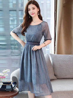 เดรสวัยรุ่น เดรสลูกไม้ชีฟอง By Meiyi women's clothing