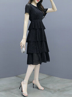 เดรสวัยรุ่น เดรสลูกไม้ชีฟอง By Meiyi women's clothing