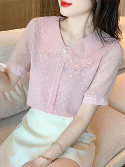 เสื้อลูกไม้ แขนสั้น