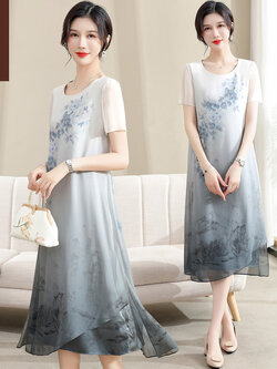 เดรสวัยผู้ใหญ่40-60ปี เดรสคุณแม่ ชุดเดรสทำงานวัยผู้ใหญ่ สนใจทักแชท