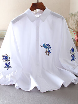 เสื้อลินิน เสื้อผ้าฝ้ายลินิน เสื้อเชิ้ตผ้าลินิน ปักลายสวยๆด้วยด้าย สไตล์VINTAGE