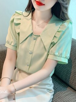 เสื้อเชิ้ตผู้หญิงแขนยาว เสื้อเชิ้ตผู้หญิงใส่ทํางาน 390 บาทต่อชิ้น ฟรีค่าจัดส่ง