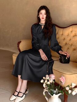 เดรสสีดำสุภาพ เรียบหรู ดูดี เหมาะกับทุกโอกาส | เดรสผู้หญิงแฟชั่นสุภาพ