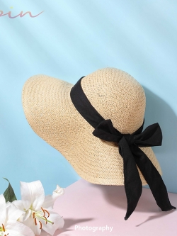 หมวกสาน หมวกสาน หมวกไปเที่ยงทะเล หมวกปานามาผู้หญิง