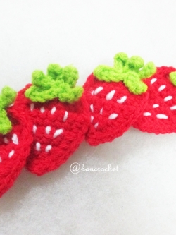 สตรอเบอรี่ถักโครเชต์ strawberry fruit crochet