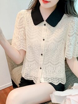 เสื้อลูกไม้ แขนสั้น