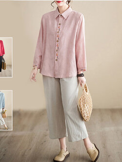 เสื้อลินิน เสื้อผ้าฝ้ายลินิน เสื้อเชิ้ตผ้าลินิน