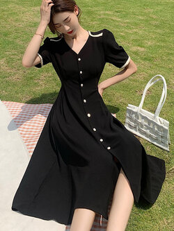 เดรสคนอ้วนวัยรุ่น เดรสวัยรุ่น Pomelo Large size