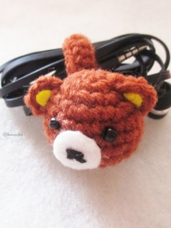 ที่เก็บสายหูฟัง/สายรัดเข็มขัดถักโครเชต์ earbud cord wrap crochet