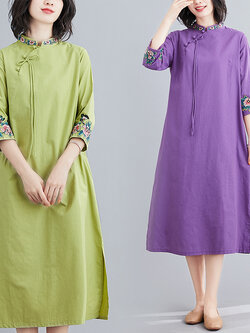 เสื้อผ้าฝ้าย เสื้อผ้าลินิน สไตล์ฤดูร้อน Cotton and linen art สไตล์VINTAGE Lian Zhi