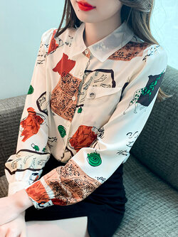 เสื้อเชิ้ตผู้หญิงแขนยาว เสื้อเชิ้ตผู้หญิงใส่ทํางาน 390 บาทต่อชิ้น ฟรีค่าจัดส่ง