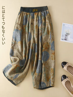 กางเกงผ้าลินิน กางเกงผ้าลินินหญิง กางเกงผ้าลินิน เอว ยางยืด