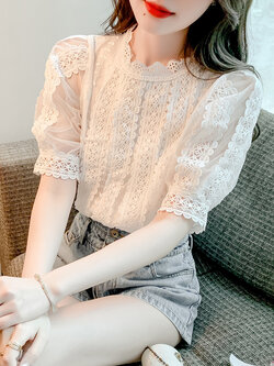 เสื้อลูกไม้ แขนสั้น